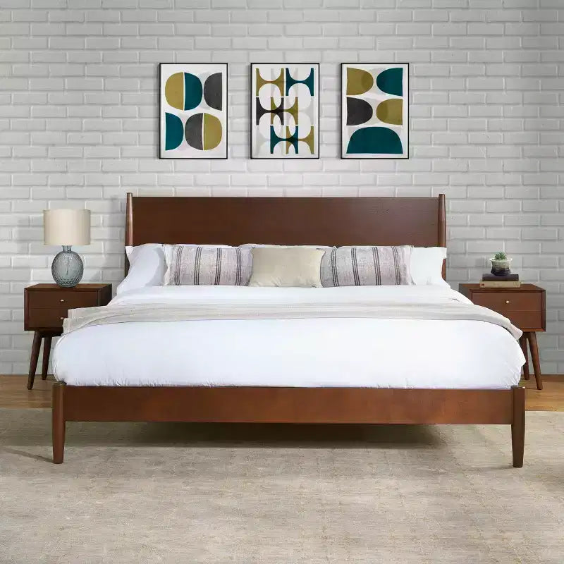 Ensemble de lit Landon King Acajou - Crosley