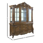 Meuble de Rangement Décoratif Latisha 76" Chêne Antique - Acme Furniture : Pas d'Assemblage, Verre Trempé, 5 Tiroirs