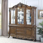Meuble de Rangement Décoratif Latisha 76" Chêne Antique - Acme Furniture : Pas d'Assemblage, Verre Trempé, 5 Tiroirs