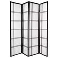 6 ft. Tall Double Cross Shoji Screen - Black (4 Panels)