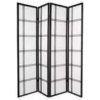 6 ft. Tall Double Cross Shoji Screen - Black (4 Panels)
