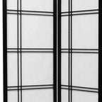 Paravent shoji Double Croix - Noir 1,82 m (4 panneaux)