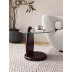 Table d'appoint Manhattan Comfort Artesia avec plateau en verre trempé, noyer foncé