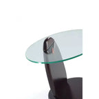 Table d'appoint Manhattan Comfort Artesia avec plateau en verre trempé, noyer foncé