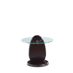 Table d'appoint Manhattan Comfort Artesia avec plateau en verre trempé, noyer foncé