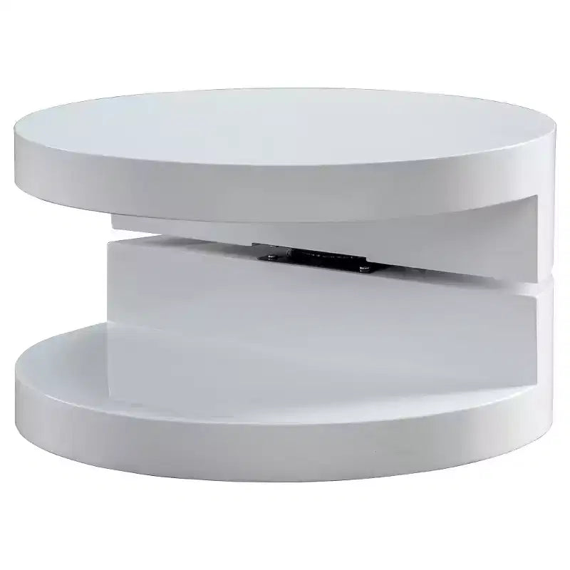 Osto Small Oval Rotatable Coffee Table: Storage, Glossy Finish - Christopher Knight Home