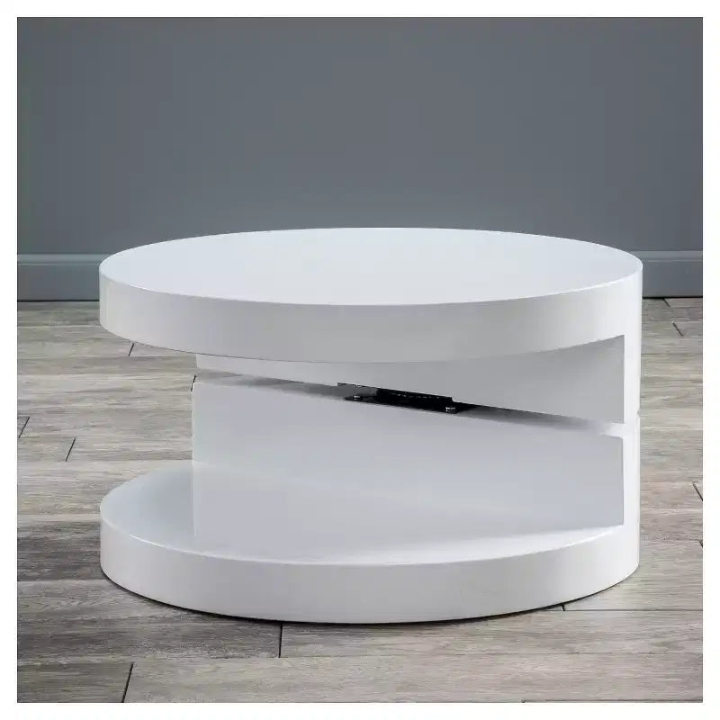 Table basse rotative ovale Osto Small : Rangement, finition brillante - Christopher Knight Home