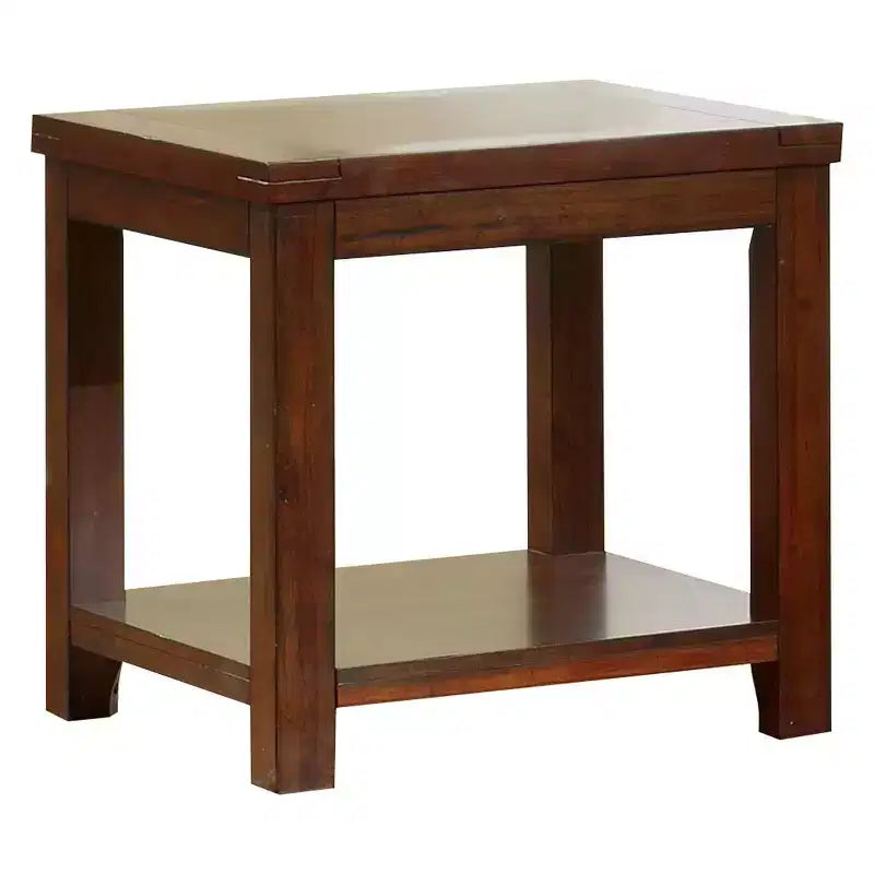 Gelena End Table Dark Cherry - miBasics: Modern Storage Shelf, Transitional Living Room Furniture