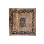 Table d'appoint pliante Boho Urban Port 21 po avec panneaux sculptés de fleurs et pieds en noyer/bois naturel