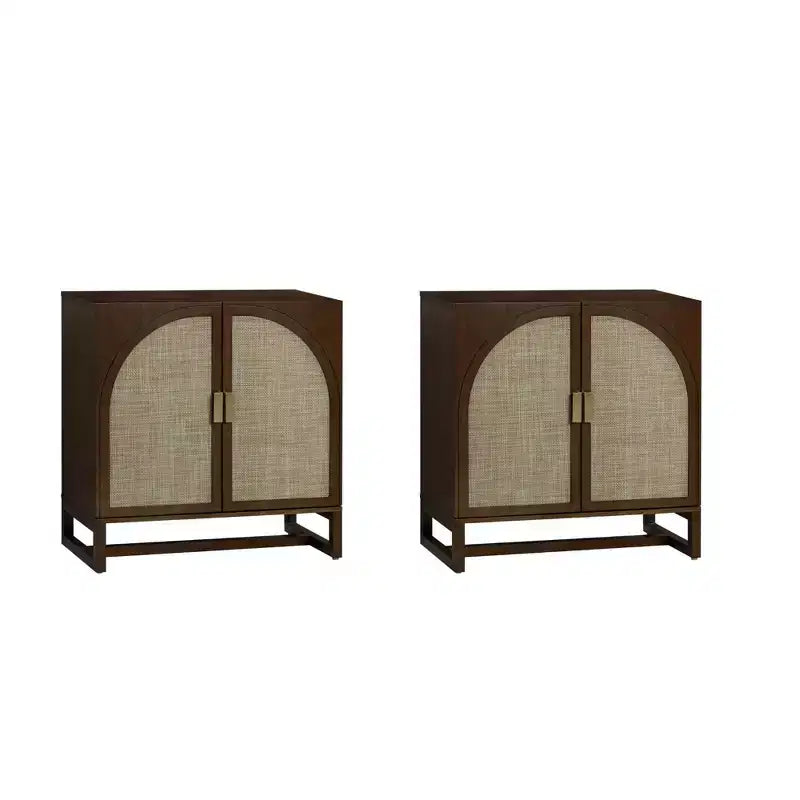 Nathan James Set of 2 Paxton Console with Doors Dark Brown
