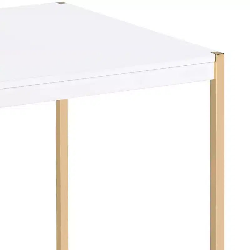 Table d'appoint Otrac Acme Furniture finition blanc/doré