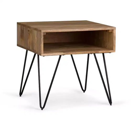 22" Moreno Solid Mango Wood End Table Natural - WyndenHall