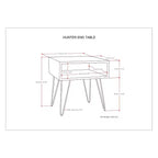 Table d'appoint Moreno en bois de manguier massif naturel de 22 po – WyndenHall