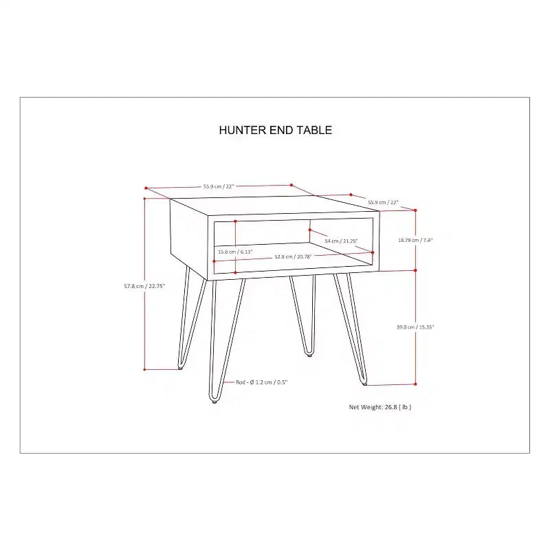 Table d'appoint Moreno en bois de manguier massif naturel de 22 po – WyndenHall