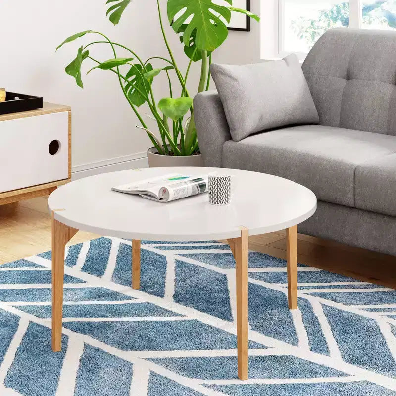 Table basse ronde Abacus Chêne et Blanc - Universal Expert