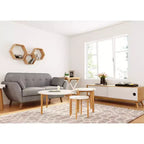 Table basse ronde Abacus Chêne et Blanc - Universal Expert