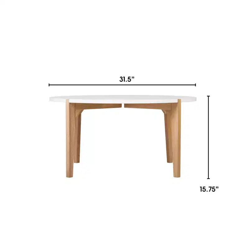 Table basse ronde Abacus Chêne et Blanc - Universal Expert