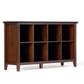 57" Barrie Coffee Table Russet Brown - WyndenHall: Modern Pine Storage, Rectangle Shape