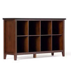 57" Barrie Coffee Table Russet Brown - WyndenHall: Modern Pine Storage, Rectangle Shape