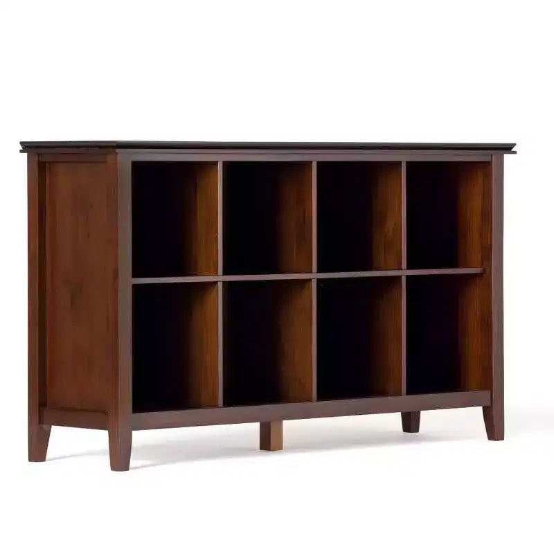 57" Barrie Coffee Table Russet Brown - WyndenHall: Modern Pine Storage, Rectangle Shape