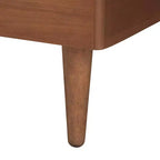 Lit plateforme Baxton Studio King Garron en tissu et bois gris/noyer brun