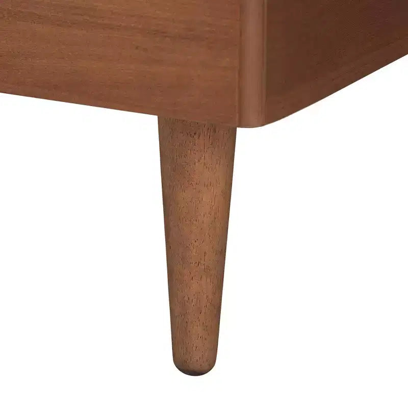 Lit plateforme Baxton Studio King Garron en tissu et bois gris/noyer brun