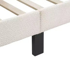 24/7 Shop At Home Lit plateforme avec tête de lit capitonnée Queen Heartwild Modern Boucle : Finition lisse et cadre en bois