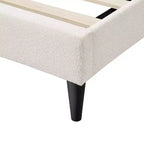 24/7 Shop At Home Lit plateforme avec tête de lit capitonnée Queen Heartwild Modern Boucle : Finition lisse et cadre en bois