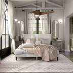 24/7 Shop At Home Lit plateforme avec tête de lit capitonnée Queen Heartwild Modern Boucle : Finition lisse et cadre en bois