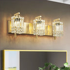 Appliques murales en cristal à 3 lumières pour salle de bain, style moderne et glamour