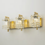 Appliques murales en cristal à 3 lumières pour salle de bain, style moderne et glamour