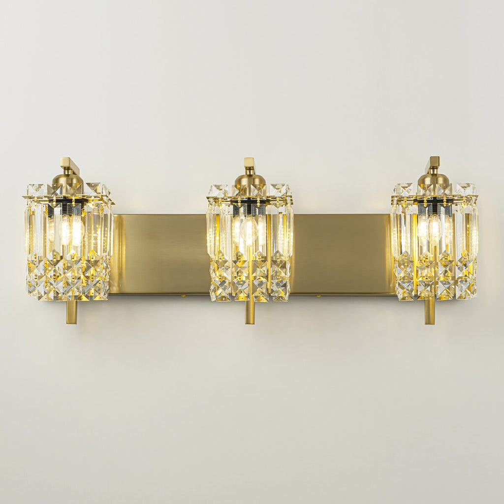 Appliques murales en cristal à 3 lumières pour salle de bain, style moderne et glamour