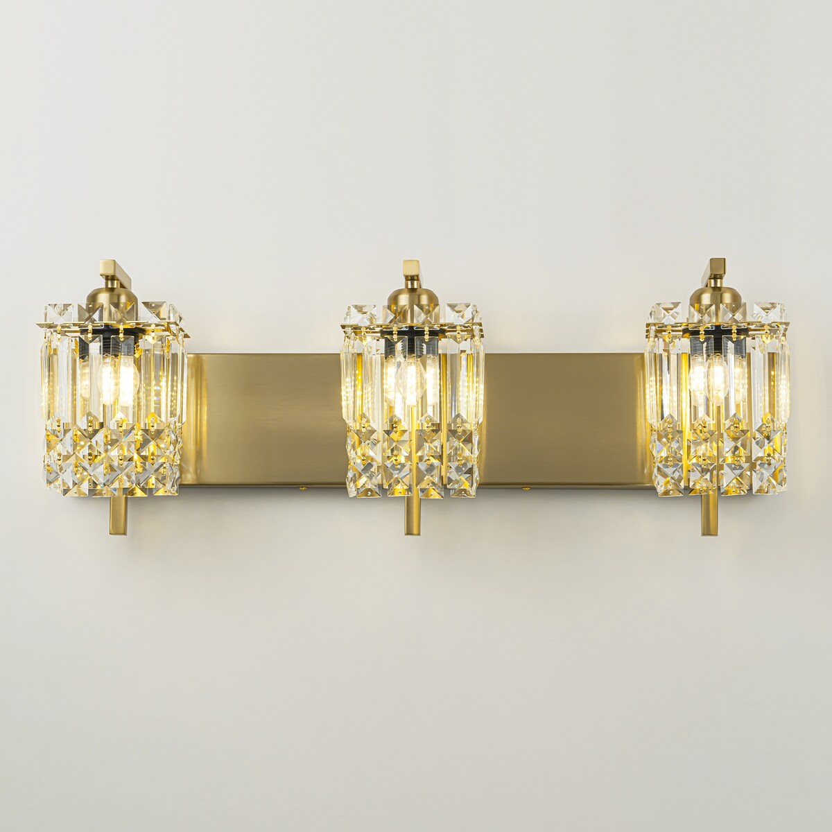 Appliques murales en cristal à 3 lumières pour salle de bain, style moderne et glamour