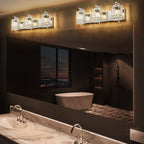 Appliques murales en cristal à 3 lumières pour salle de bain, style moderne et glamour