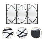 Lot de 3 miroirs muraux rectangulaires en métal noir - 31,9 H x 15,75 L x 0,75 P