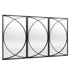 Lot de 3 miroirs muraux rectangulaires en métal noir - 31,9 H x 15,75 L x 0,75 P