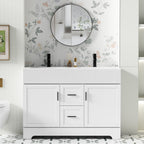 Meuble-lavabo de salle de bain Wavy Line 30/36/48 avec évier et robinet
