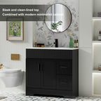 Meuble-lavabo de salle de bain Wavy Line 30/36/48 avec évier et robinet