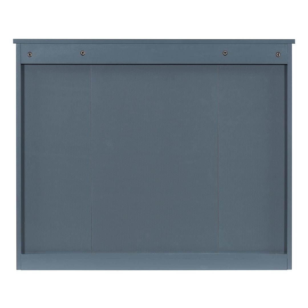 Meuble-lavabo de salle de bain moderne de 91 cm avec lavabo et armoire de toilette, 2 portes et 2 tiroirs