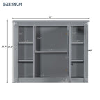 Meuble-lavabo de salle de bain moderne de 91 cm avec lavabo et armoire de toilette, 2 portes et 2 tiroirs
