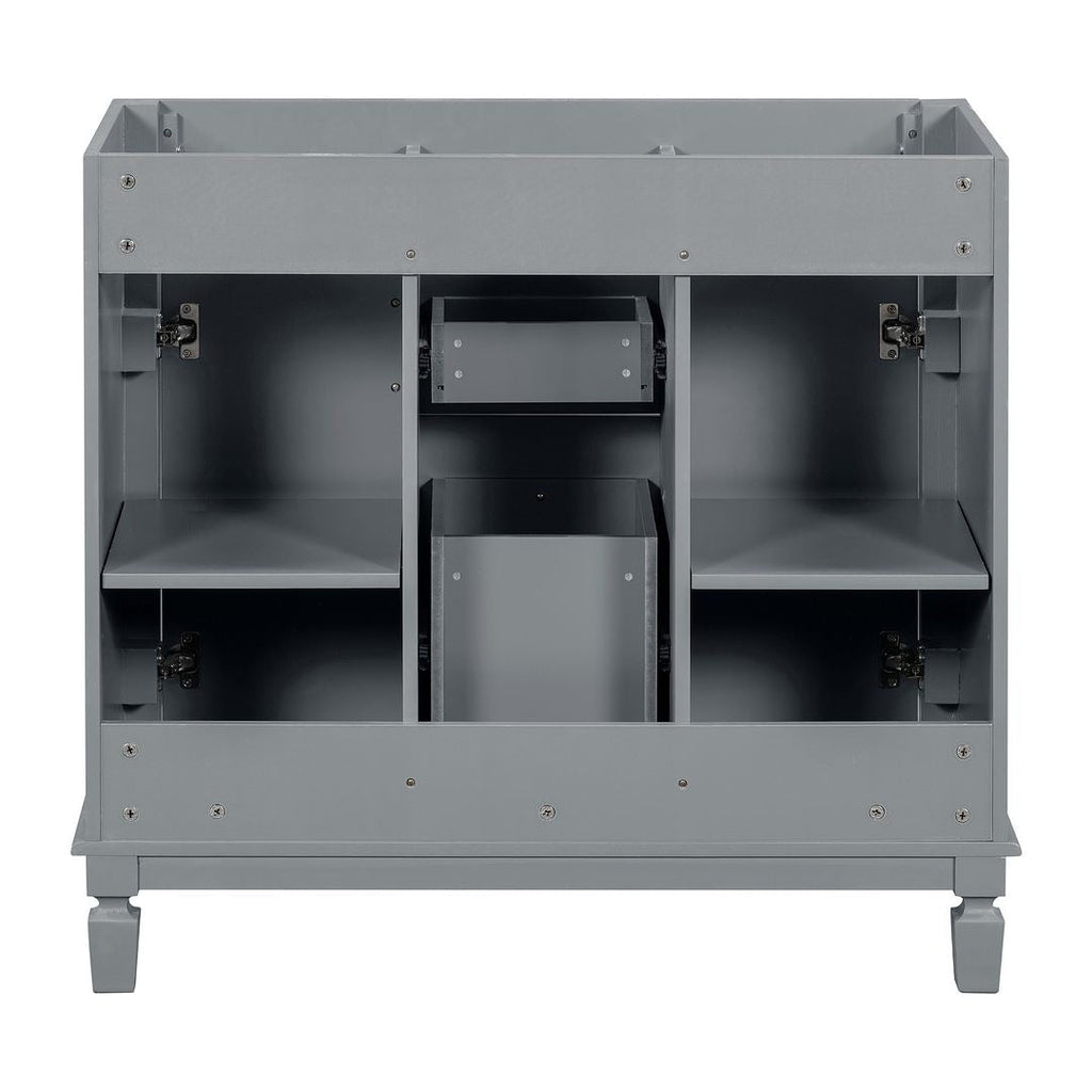 Meuble-lavabo de salle de bain moderne de 91 cm avec lavabo et armoire de toilette, 2 portes et 2 tiroirs