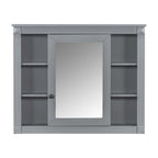Meuble-lavabo de salle de bain moderne de 91 cm avec lavabo et armoire de toilette, 2 portes et 2 tiroirs