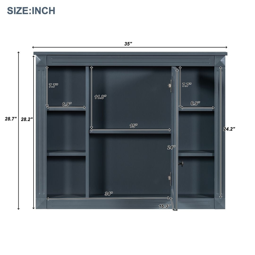 Meuble-lavabo de salle de bain moderne de 91 cm avec lavabo et armoire de toilette, 2 portes et 2 tiroirs