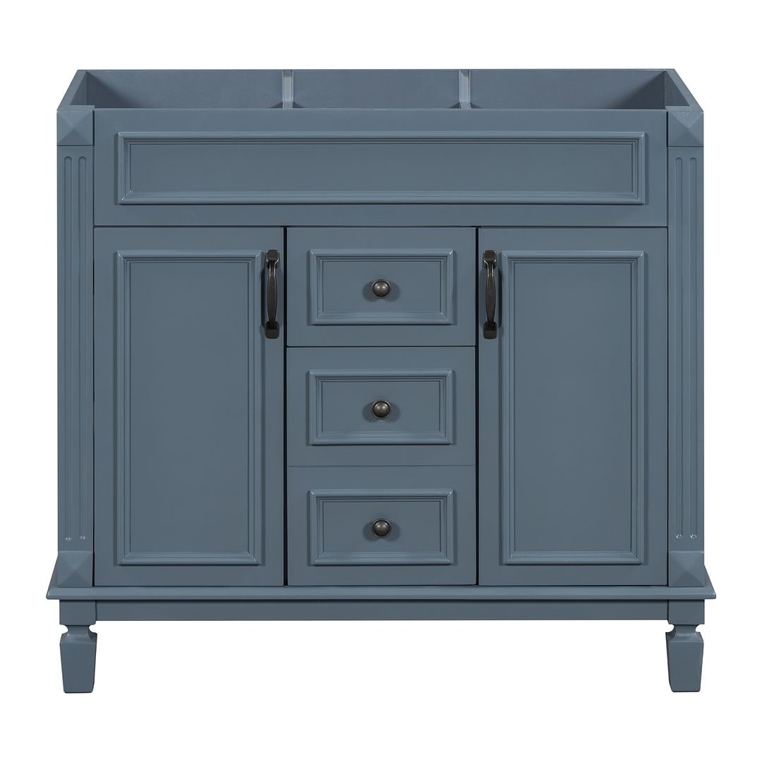 Meuble-lavabo de salle de bain moderne de 91 cm avec lavabo et armoire de toilette, 2 portes et 2 tiroirs