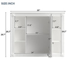 Meuble-lavabo de salle de bain moderne de 91 cm avec lavabo et armoire de toilette, 2 portes et 2 tiroirs