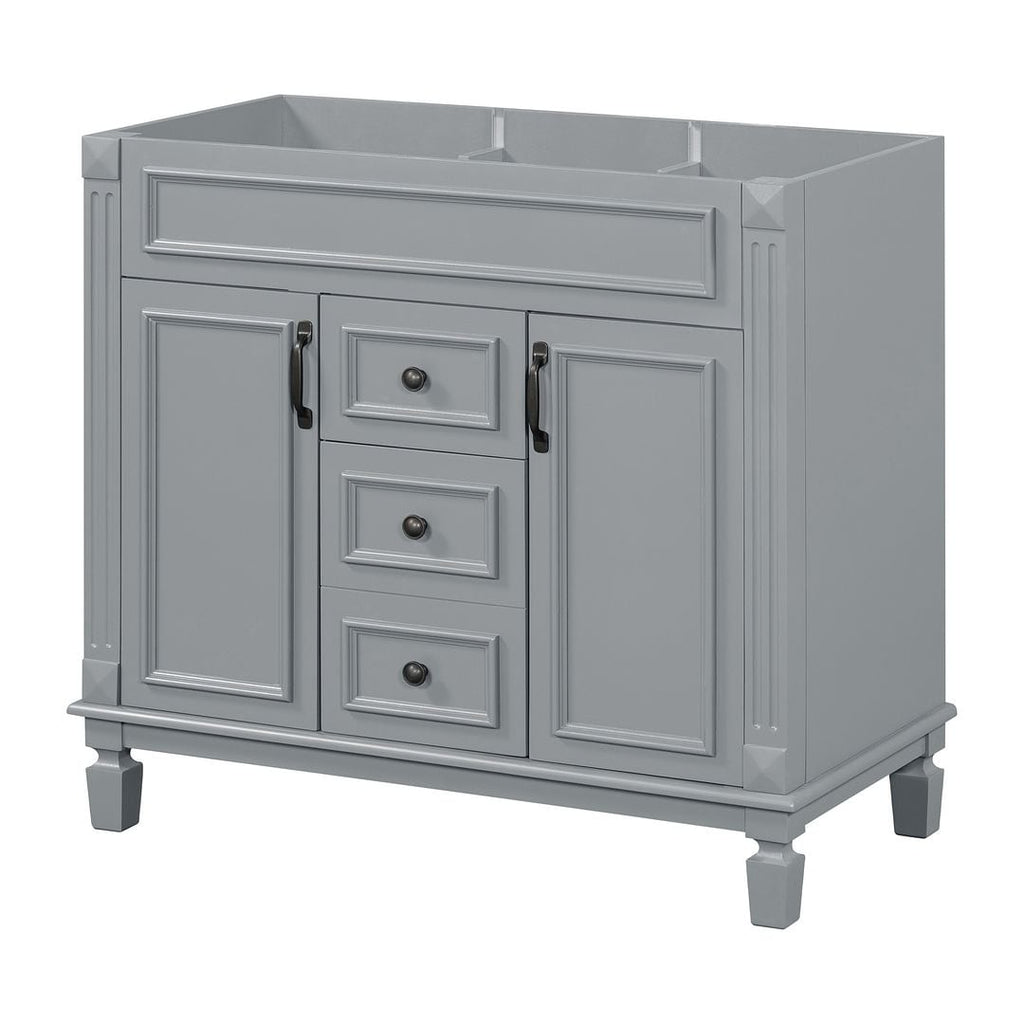 Meuble-lavabo de salle de bain moderne de 91 cm avec lavabo et armoire de toilette, 2 portes et 2 tiroirs