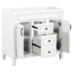 Meuble-lavabo de salle de bain moderne de 91 cm avec lavabo et armoire de toilette, 2 portes et 2 tiroirs
