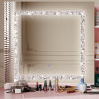 Coiffeuse de 99 cm de large avec tabouret et miroir
