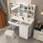 Coiffeuse de 99 cm de large avec tabouret et miroir