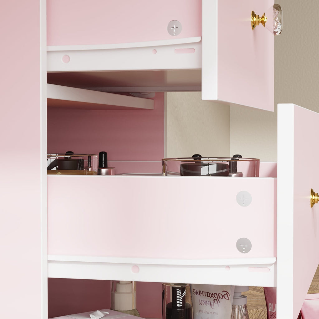 Coiffeuse de 99 cm de large avec tabouret et miroir